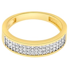 Bold Pavé Zircon Half Eternity Stackable Ring Solid Gold Maximalist 14 Karat