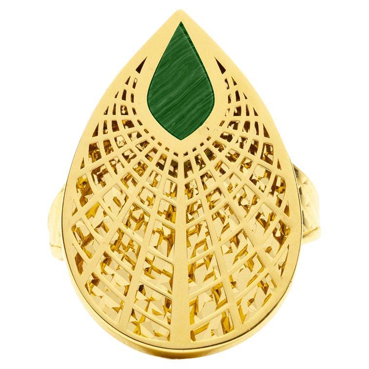 Golden Leaf Handmade Statement Ring 14 Karat Solid Gold Maximalist