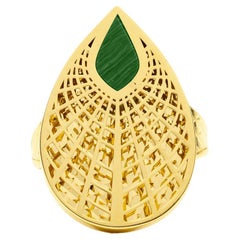 Bague fantaisie en or massif 14 carats à feuilles d'or, faite à la main
