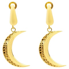 Ohrgehänge Crescent Moon Crescent Moon 14 Karat Massivgold Maximalistische handgefertigt