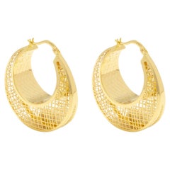 Geometric Eternal Love Hoop Earrings 14 Karat Solid Gold Maximalist Handmade