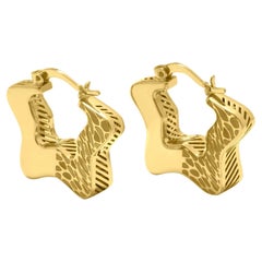 Boucles d'oreilles étoile léopard rosette en or massif 14 carats, faites à la main