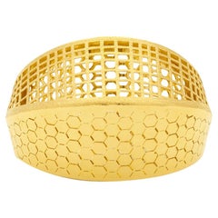 Bague nid d'abeille et motifs géométriques Or massif Maximaliste 14 carats