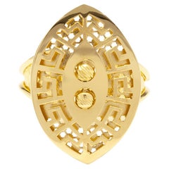 Medusa's Eye Chunky Baroque Statement Ring Solid Gold Maximalist  14 Karat