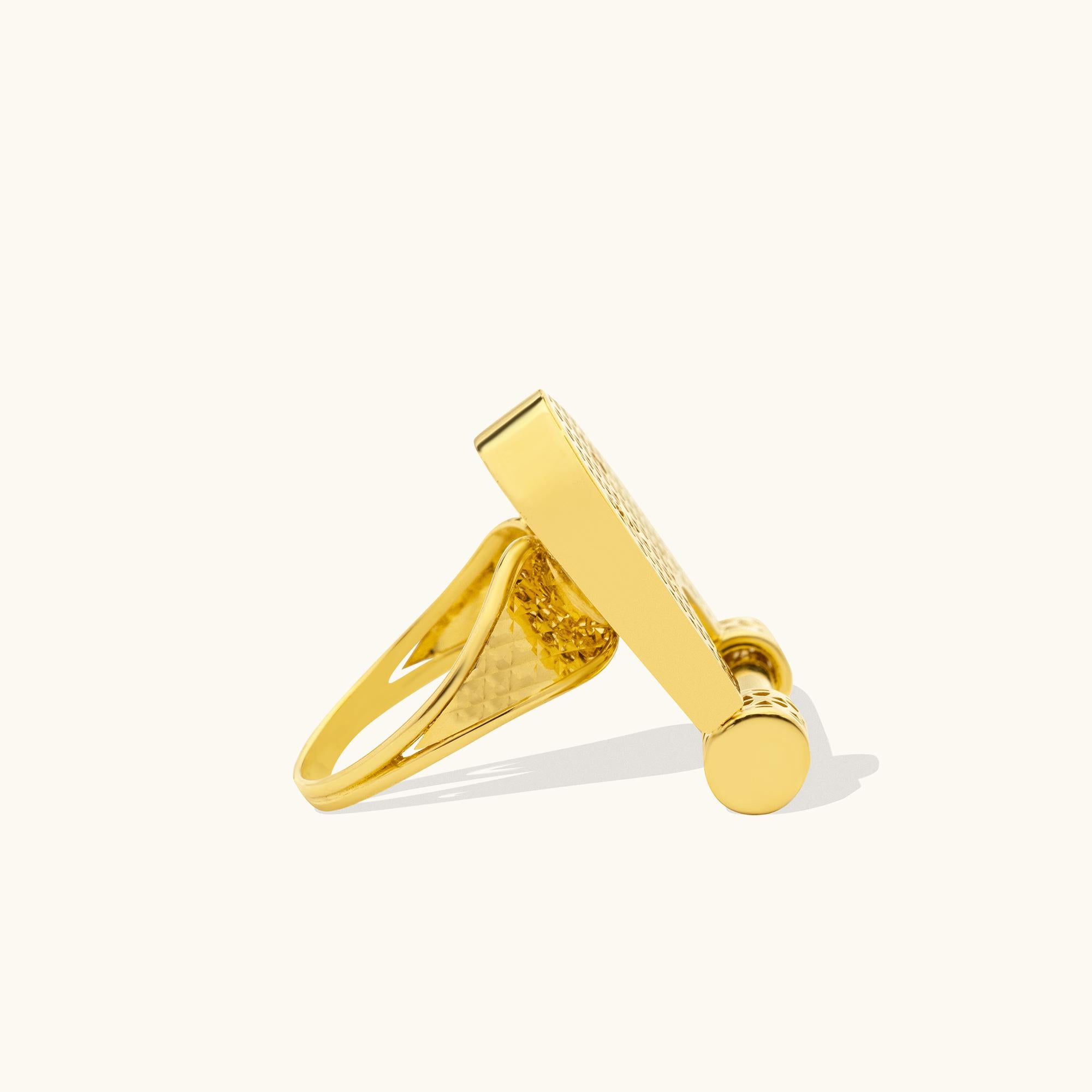Moderne Bague « New Moon Horseshoe Lucky Statement » en or massif 14 carats maximum en vente