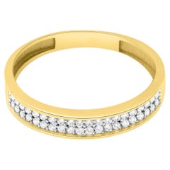 Bague empilable Pavé fin demi-éternité Zircon Or massif Maximaliste 14 Karat