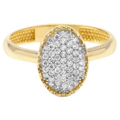 Oval Cluster Pavé Zirkon Edelstein stapelbar Ring massivem Gold Maximalist 14 Karat