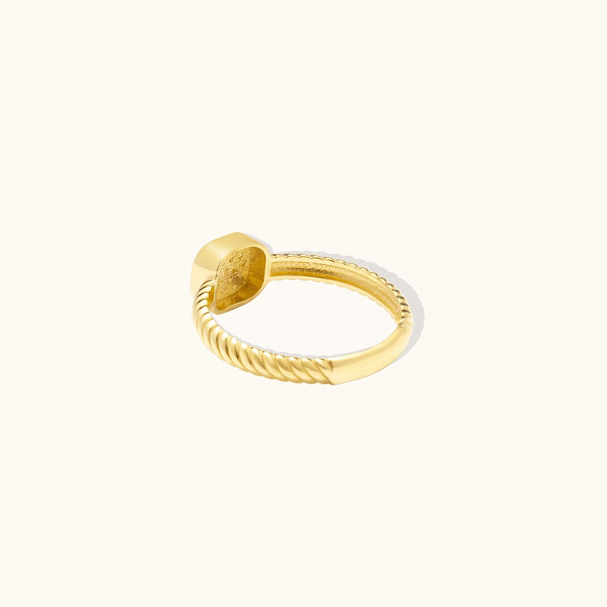 Moderno Anello impilabile con pavé di zirconi e pietra preziosa a cornice quadrata in oro massiccio 14 carati in vendita