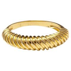 Anillo apilable Croissant Twist Bold Oro macizo Minimalista 14 Kilates