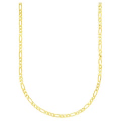 Bold Figaro Link Chain Necklace Solid Gold Minimalist Handmade 14 Karat