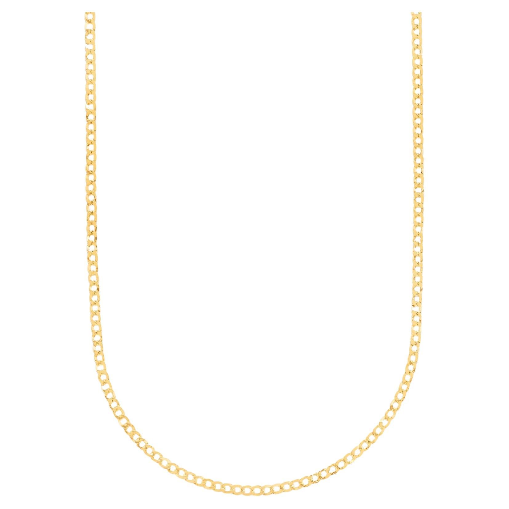 Cuban Curb Link Chain Necklace Solid Gold Minimalist Handmade  14 Karat