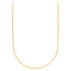 Cuban Curb Link Chain Necklace Solid Gold Minimalist Handmade  14 Karat