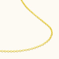 Dainty Cable Link Chain Necklace Solid Gold Minimalist Handmade 14 Karat