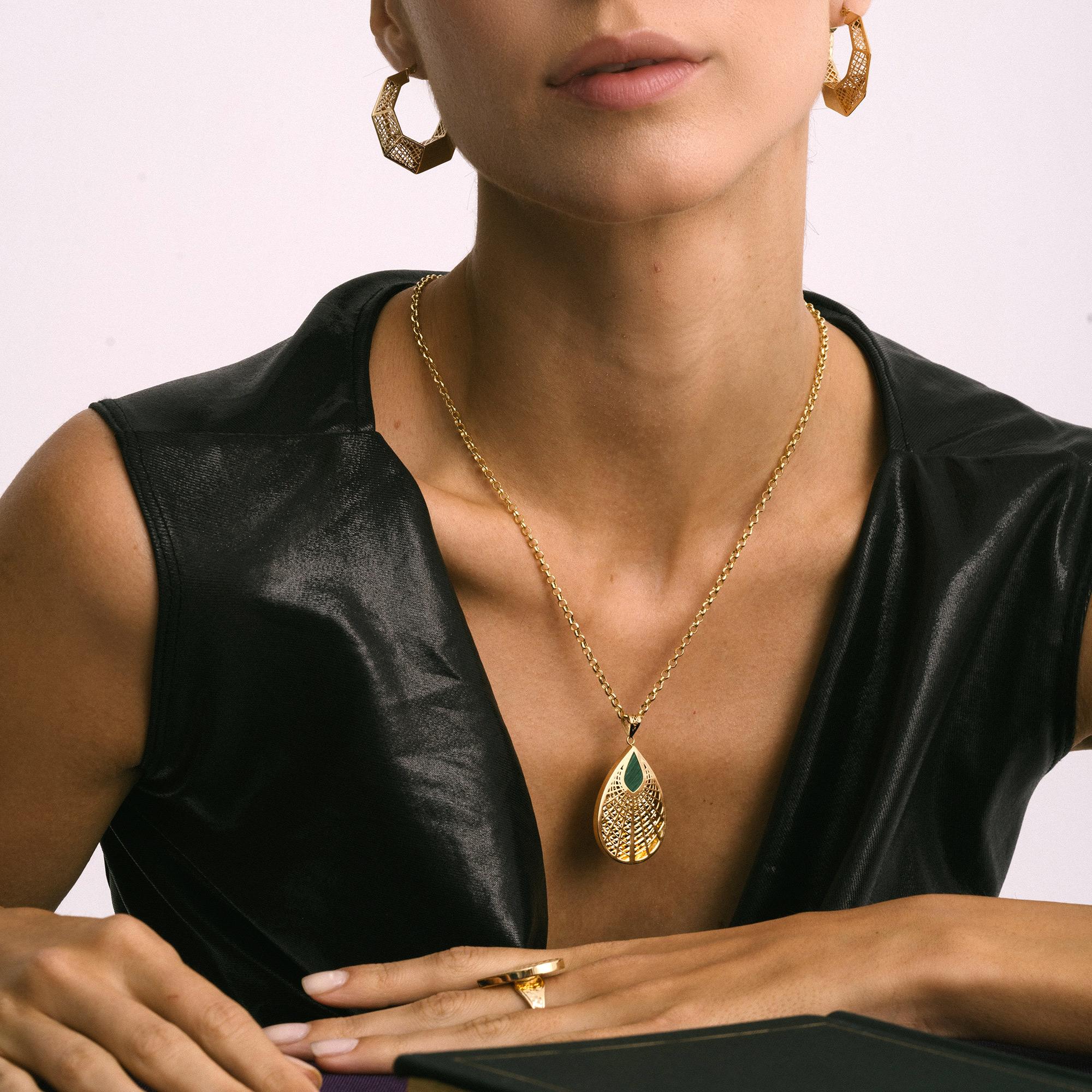 da uomo o donna Collana a catena A Link in oro massiccio minimalista fatta a mano 14 carati in vendita