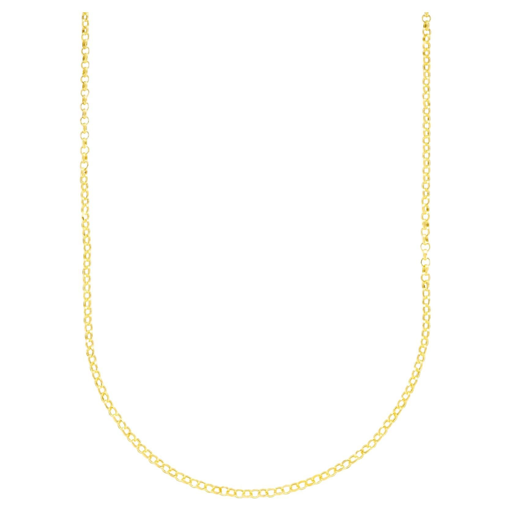 Dainty Cable Link Chain Necklace Solid Gold Minimalist Handmade 14 Karat