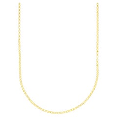 Dainty Cable Link Chain Necklace Solid Gold Minimalist Handmade 14 Karat