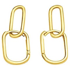 Boucles d'oreilles pendantes en or massif 14 carats, Minimalist Handmade