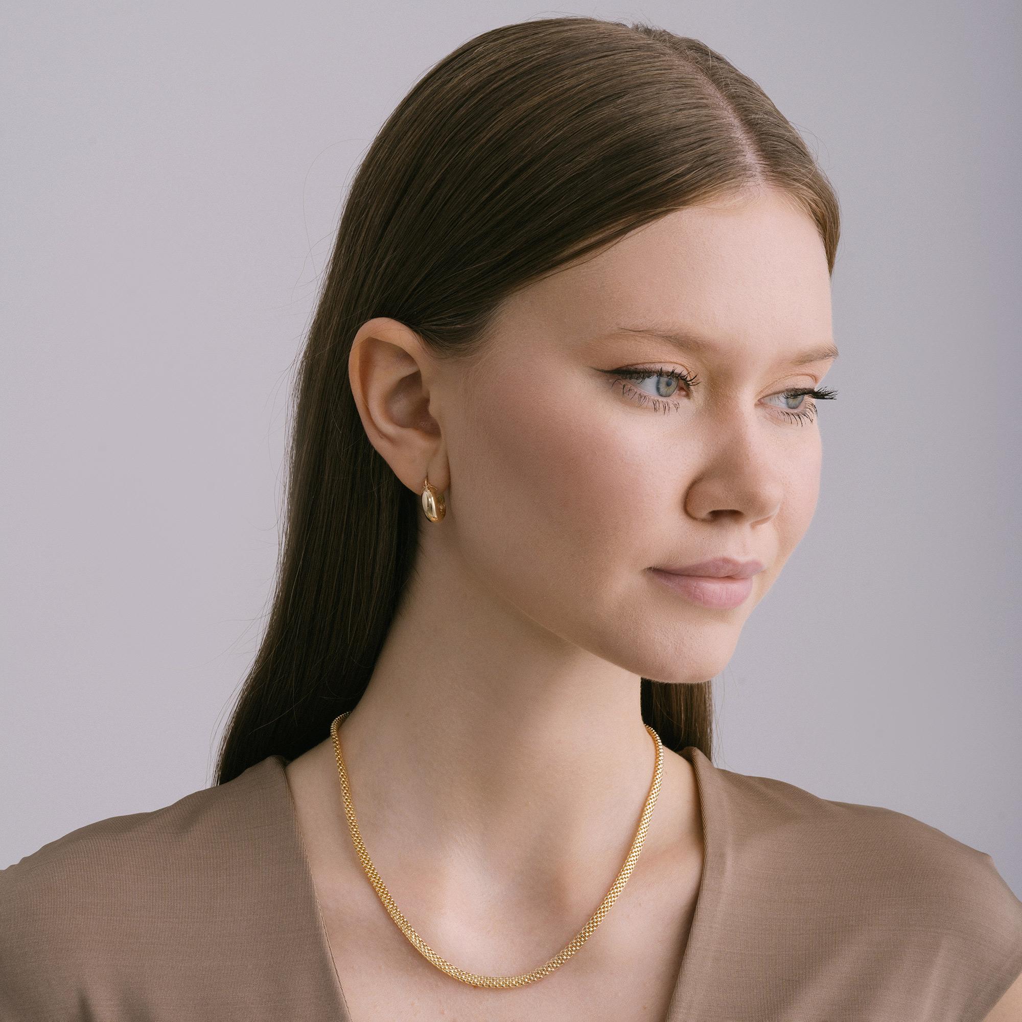 Modern Huggie Small Hoop Earrings 14 Karat Solid Gold Minimalist Handmade For Sale