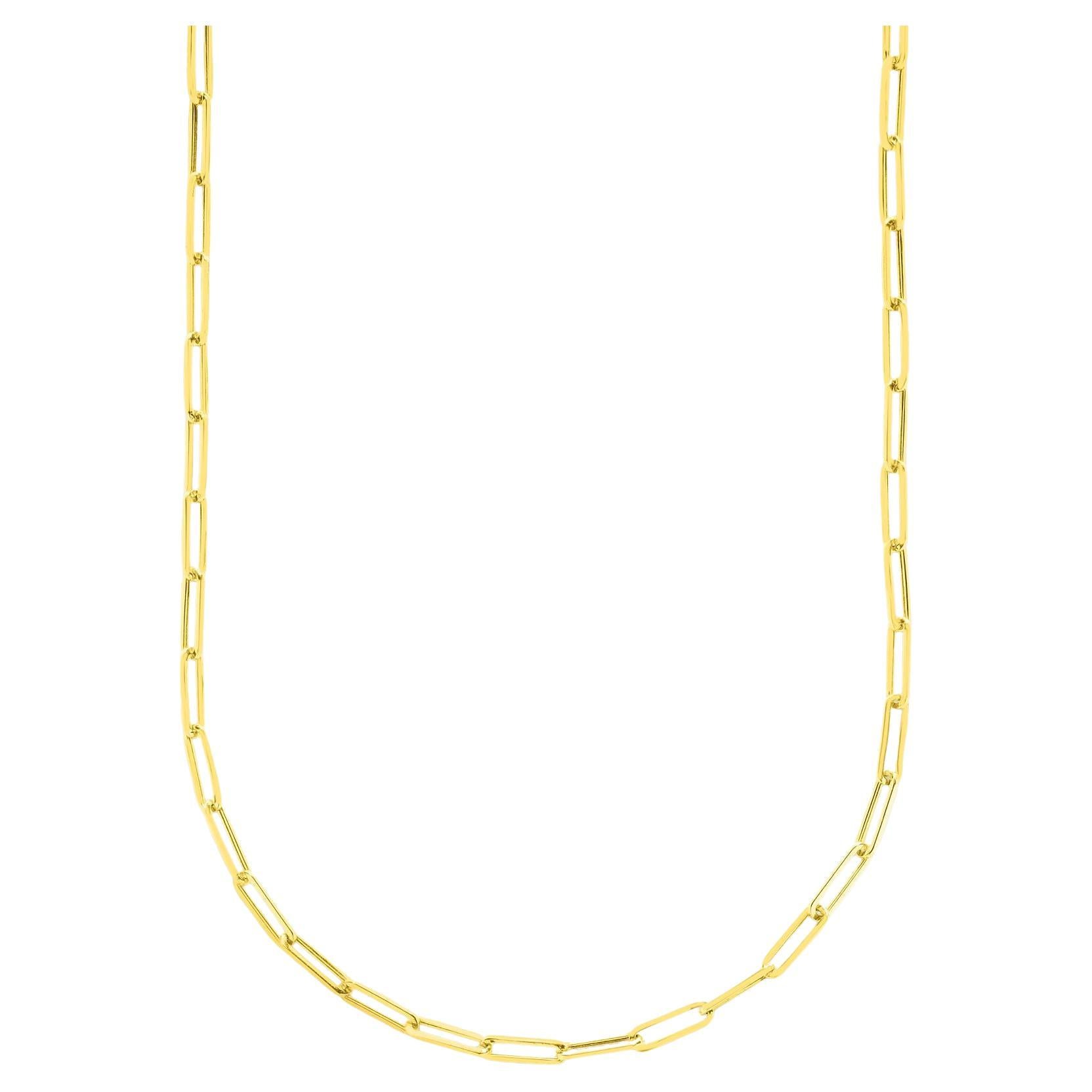 Paperclip Bold Link Chain Necklace Solid Gold Minimalist Handmade 14 Karat