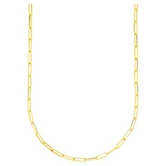 Paperclip Bold Link Chain Necklace Solid Gold Minimalist Handmade 14 Karat