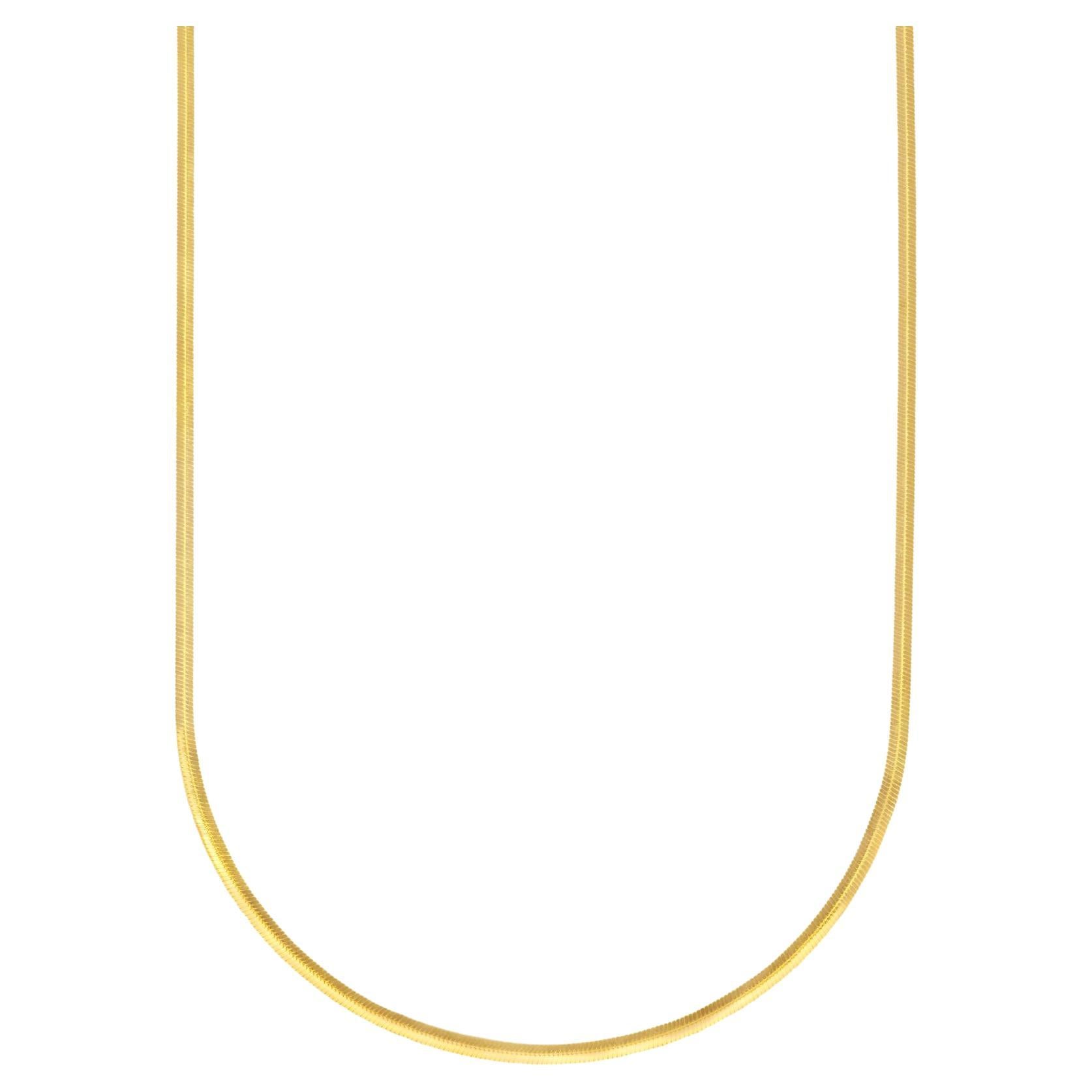Italian Snake Layering Chain Necklace Solid Gold Minimalist Handmade  14 Karat