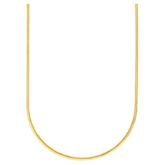 Chaîne collier italienne minimaliste en or massif superposé de serpents  14 Karat