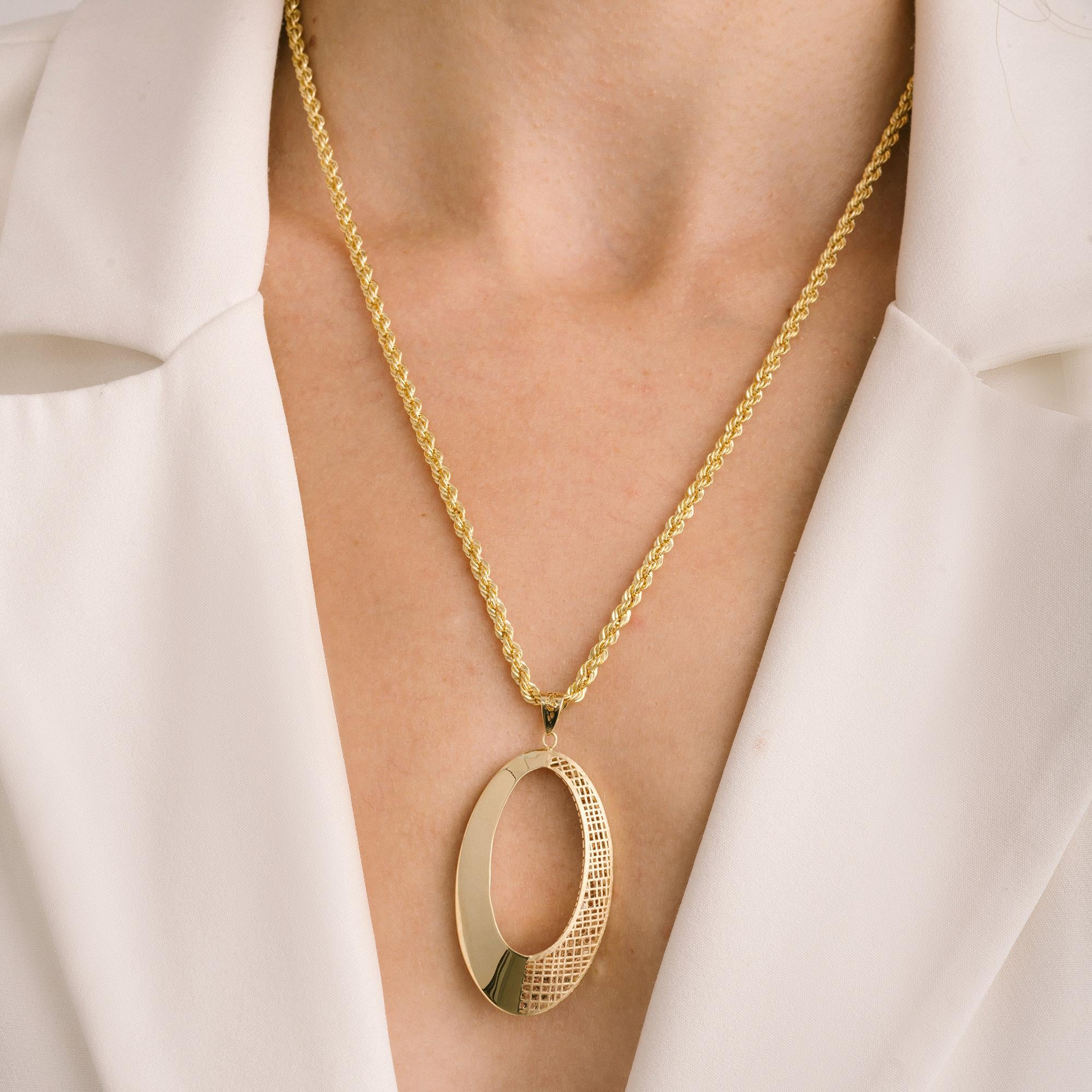 Chaîne collier à maillons épais en or massif 14 carats minimaliste fait à la main Neuf - En vente à Patchogue, NY