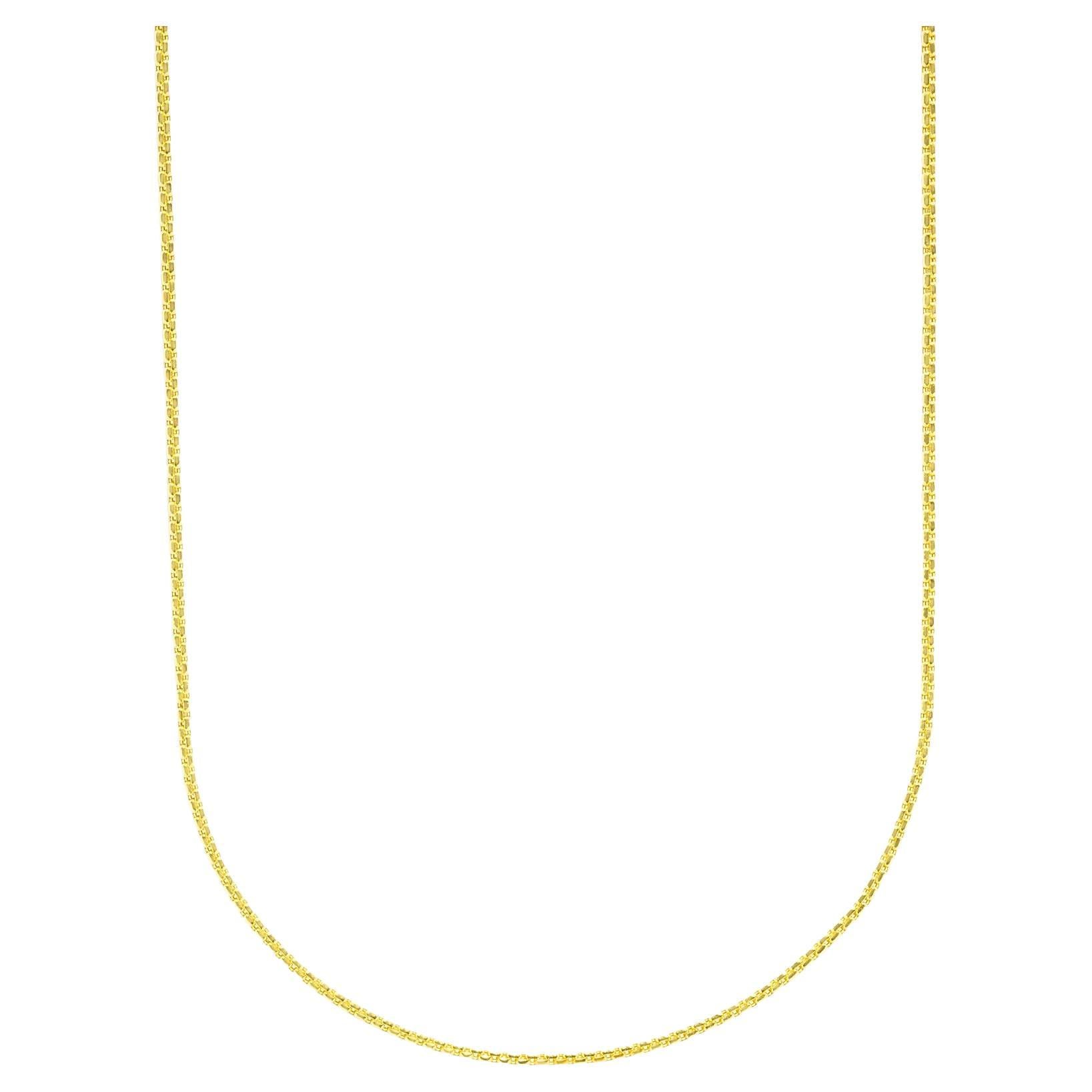 Thin Box Link Chain Necklace Solid Gold Minimalist Handmade 14 Karat