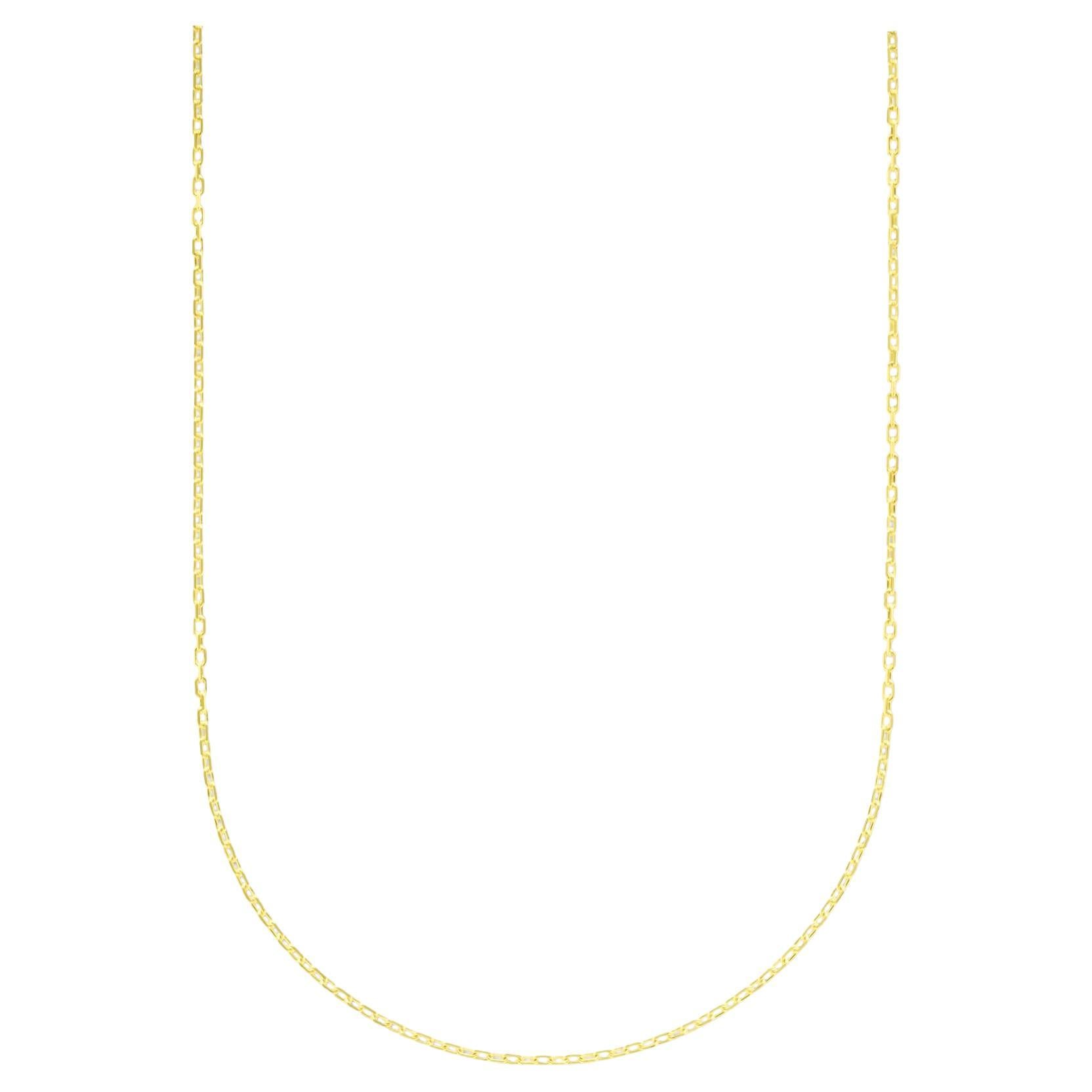 Thin Cable Link Chain Necklace Solid Gold Minimalist Handmade  14 Karat