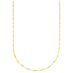 Twisted Rope Link Chain Necklace Solid Gold Minimalist Handmade  14 Karat