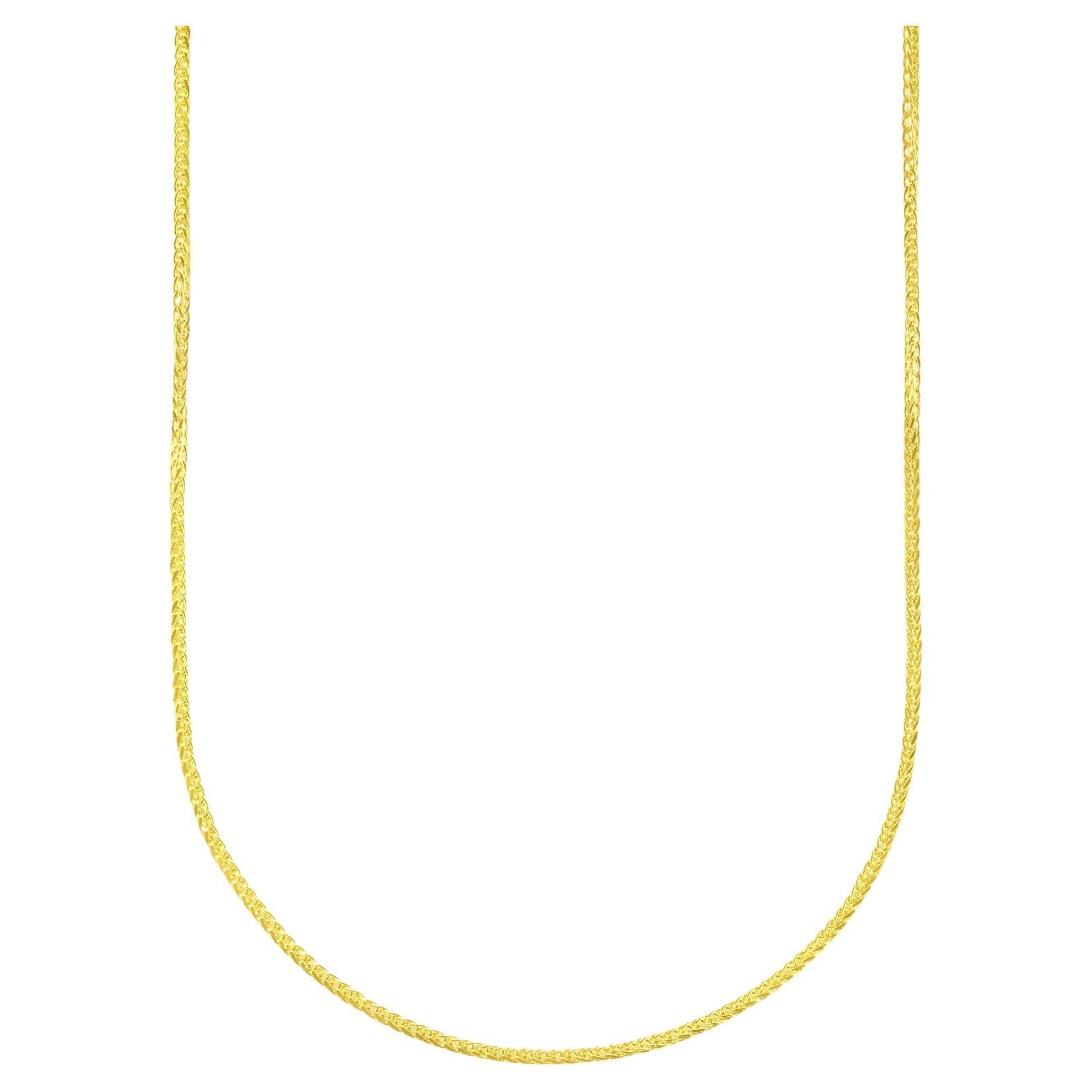 Wheat Spiga Link Chain Necklace Solid Gold Minimalist Handmade  14 Karat