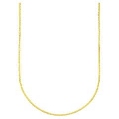 Wheat Spiga Link Chain Necklace Solid Gold Minimalist Handmade  14 Karat
