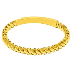 Twist Rope Thin Stackable Ring Solid Gold Minimalist  14 Karat