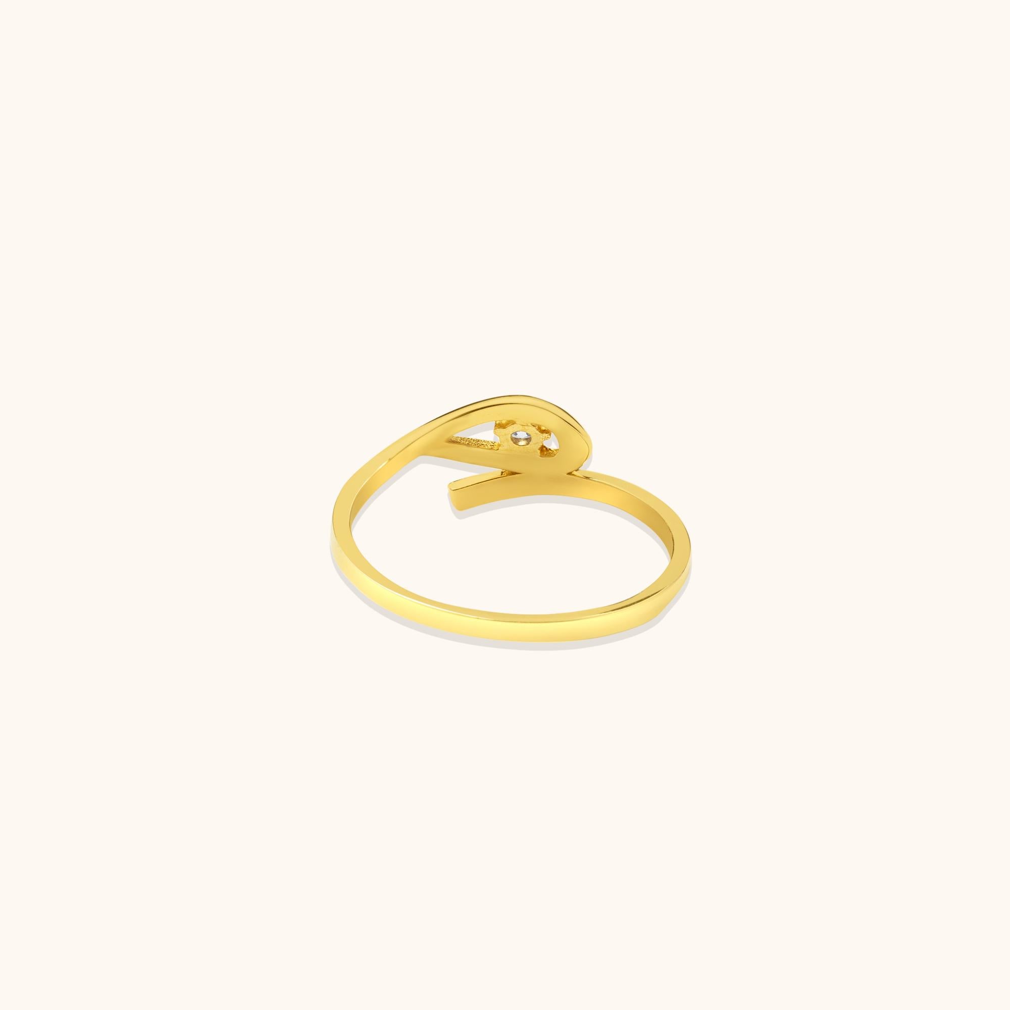 Eye of Horus Zircon Gemstone Stackable Ring Solid Gold Minimalist 14 Karat In New Condition For Sale In Patchogue, NY