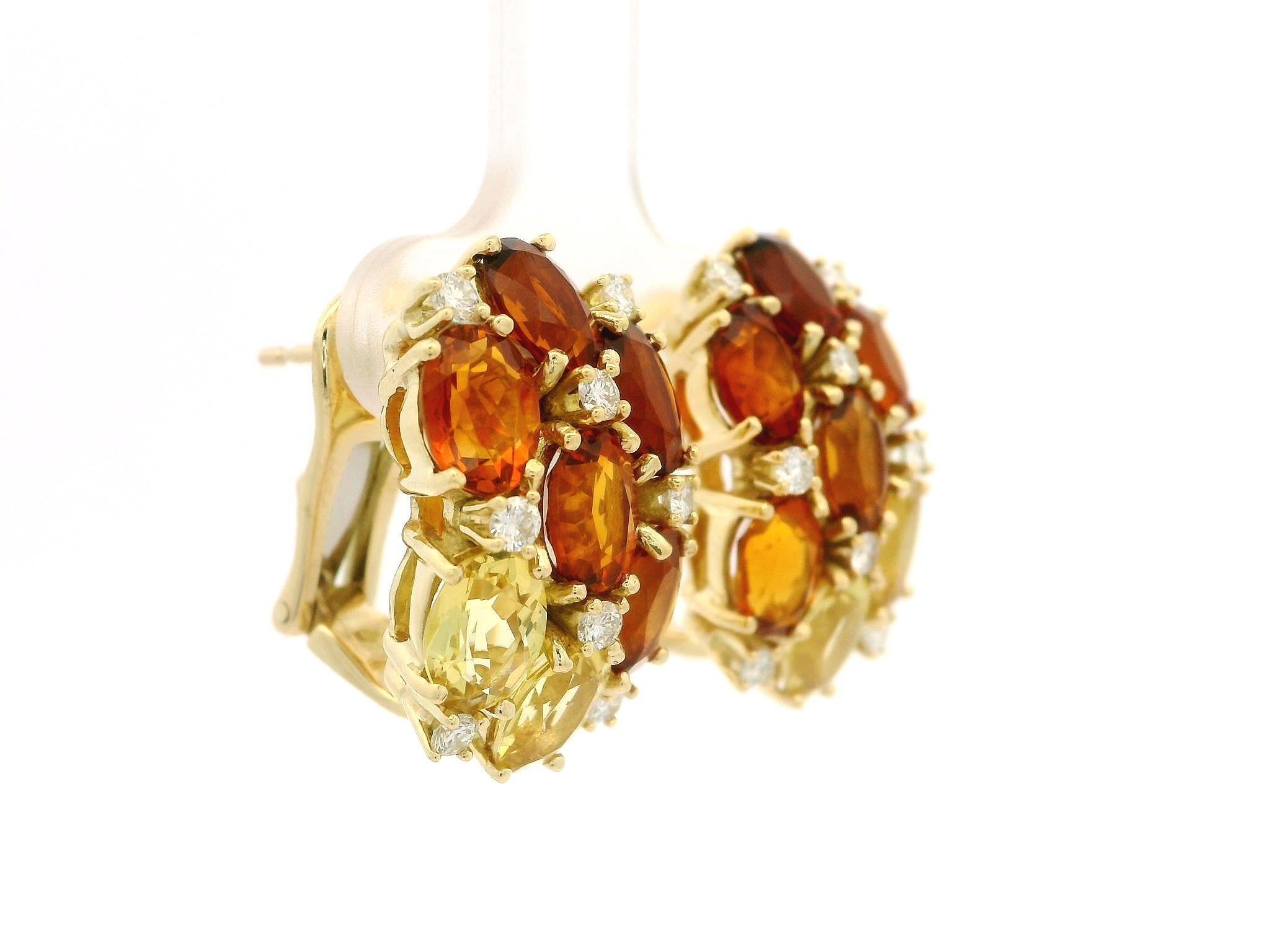 -Pierre(s)
(14) Citrine et quartz véritables naturels - taille ovale - sertis - jaune citron, orange à orange foncé - 7x5mm (approx.)
(16) Diamants véritables naturels - taille ronde et brillante - sertis - belle couleur blanche et brillante -