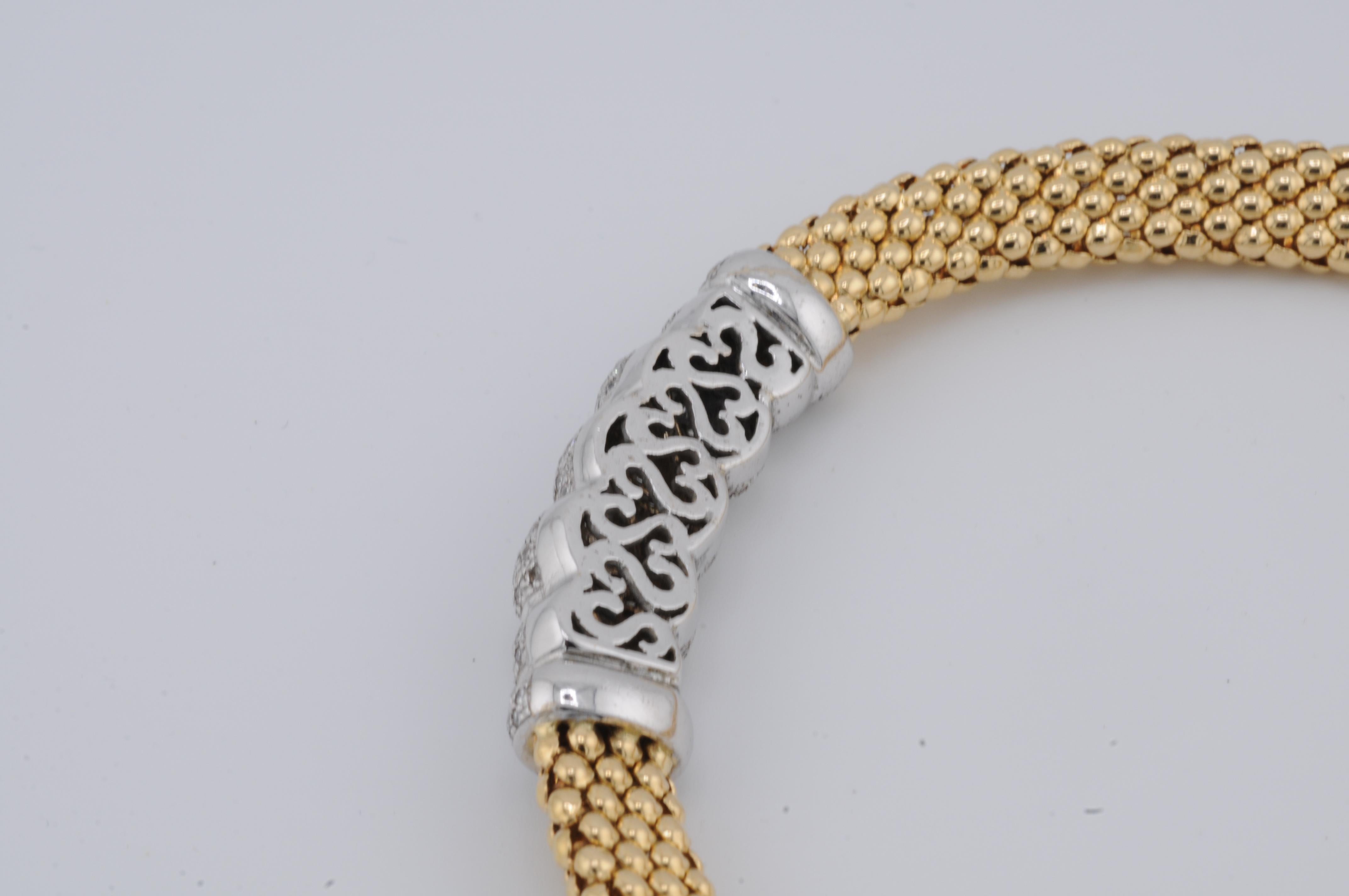 Solid Gold Necklace 18k Yellow Gold with Diamonds For Sale 7