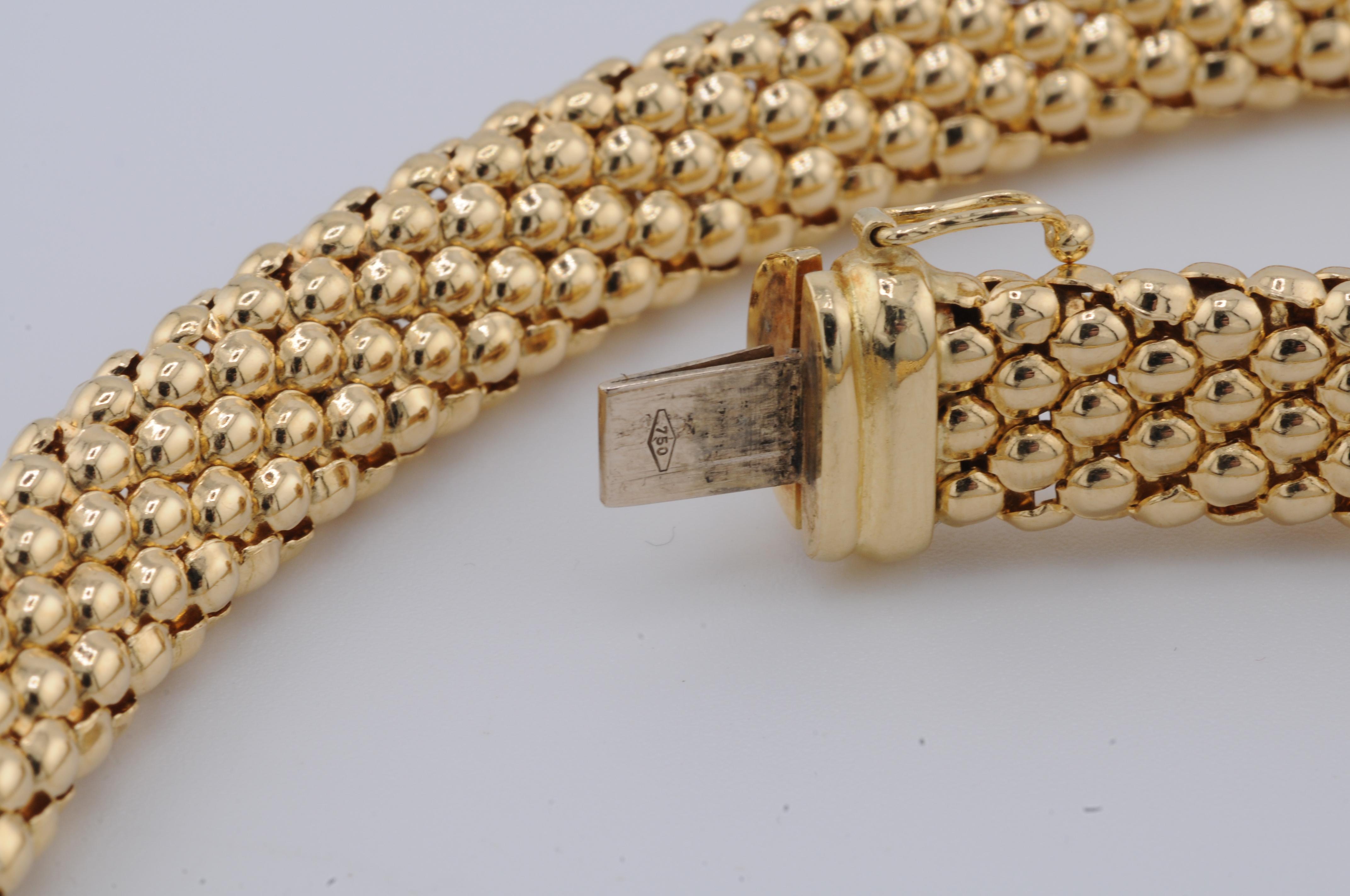 Solid Gold Necklace 18k Yellow Gold with Diamonds For Sale 8