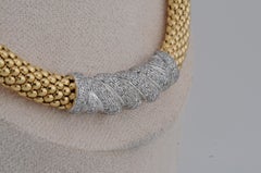 Solid Gold Necklace 18k Yellow Gold with Diamonds
