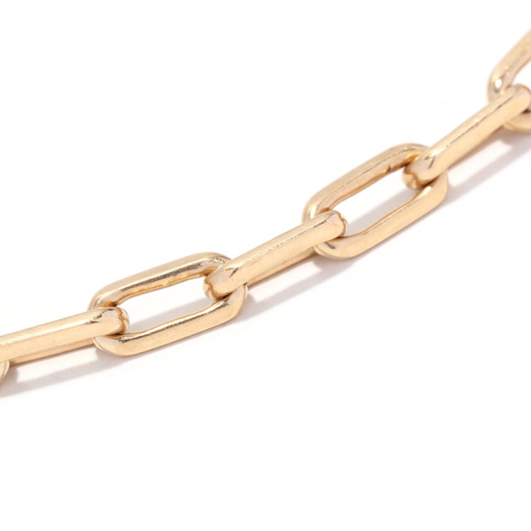 9ct Yellow Gold Thin Paper Chain Bracelet 18.5 cm