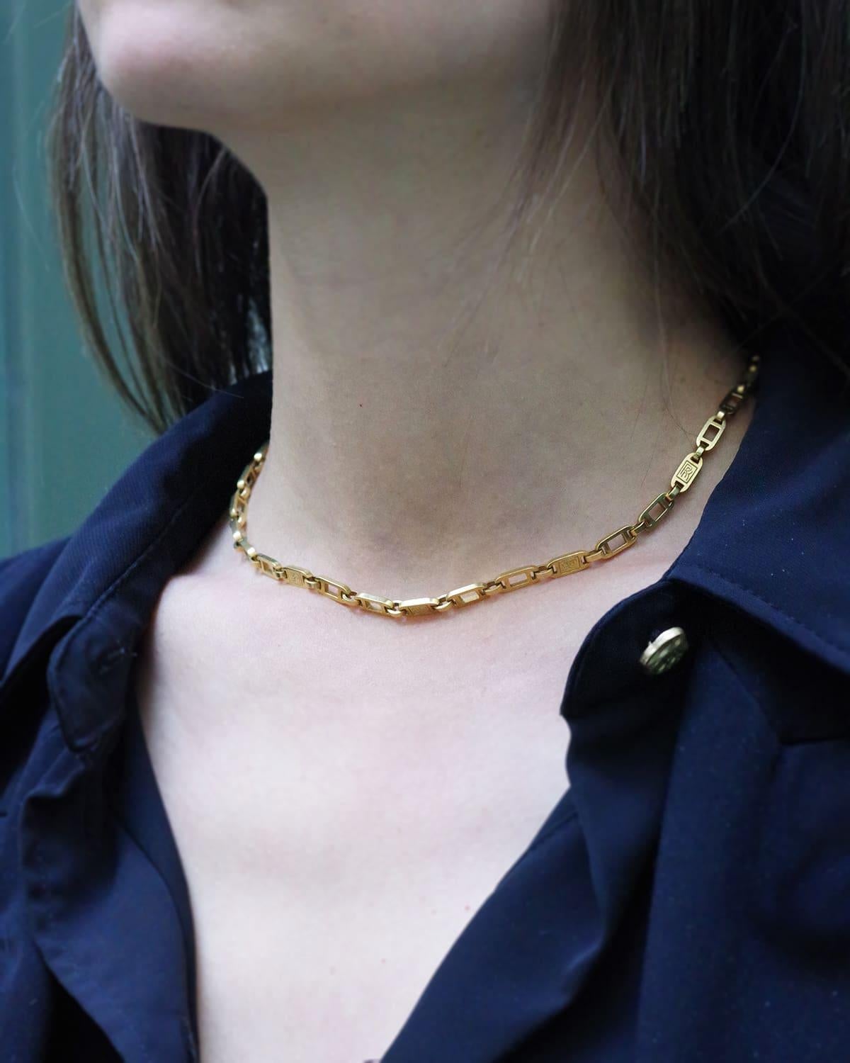 Artista Collana a catena Rolls Royce in oro massiccio 18 carati, Collana a catena in oro massiccio in vendita