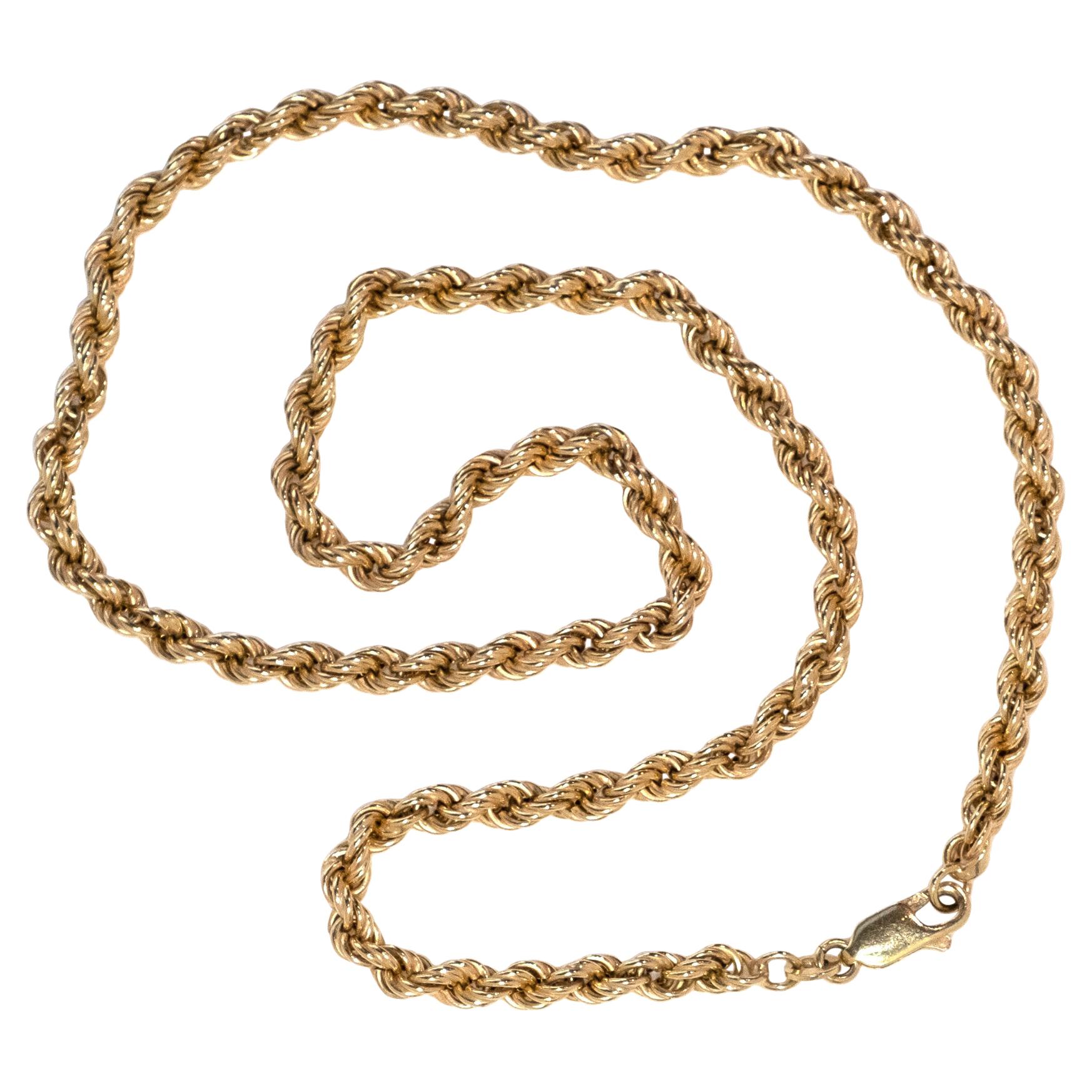 Solid Gold Rope Chain Necklace by Love and Object For Sale