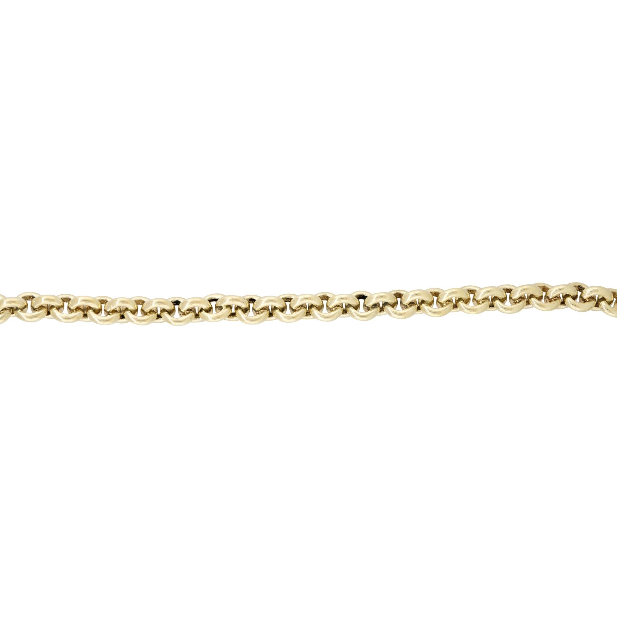 Runde Gliederhalskette aus massivem Gold, 8 mm, 14 Karat Kette, Halskette auf Lager Damen im Angebot