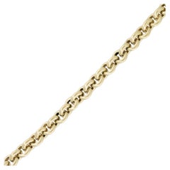 Solid Gold Round Link 8mm 14 Karat Chain Necklace In Stock