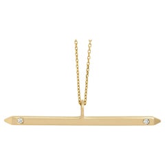 Solid Gold Spear Pendant with White Diamonds by Allison Bryan