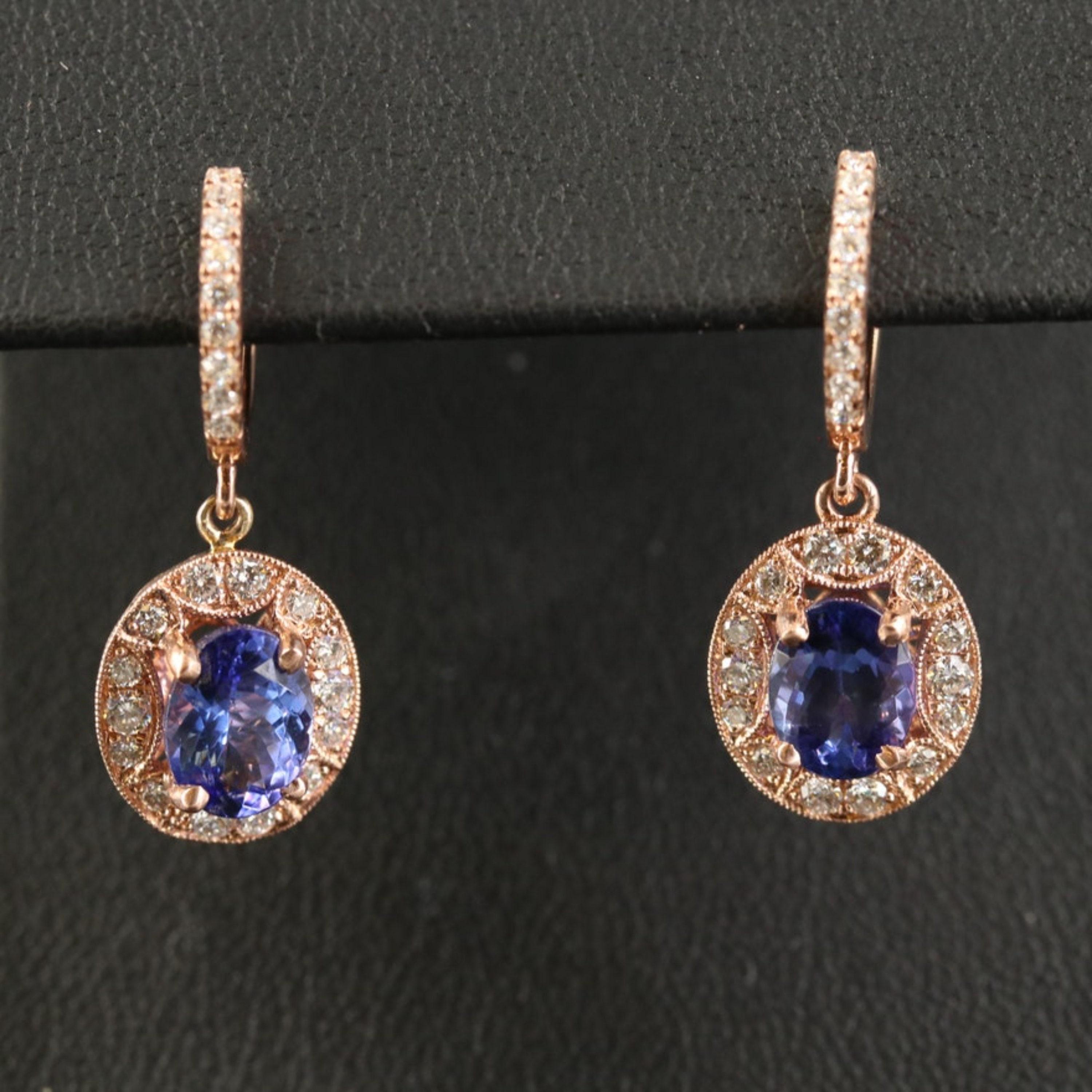 Vintage Natural Tanzanite Ohrringe, Ohrstecker, baumeln und Tropfen Ohrringe, niedlich Ohrringe, einzigartige Tanzanite Hochzeit Ohrringe, antike Tanzanite Gold Ohrring, Tanzanite Statement Ohrring, Tanzanite und Diamant-Ohrring, Cocktail-Ohrring,