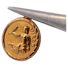 Vintage Solid Gold Virgo Zodiac Charm