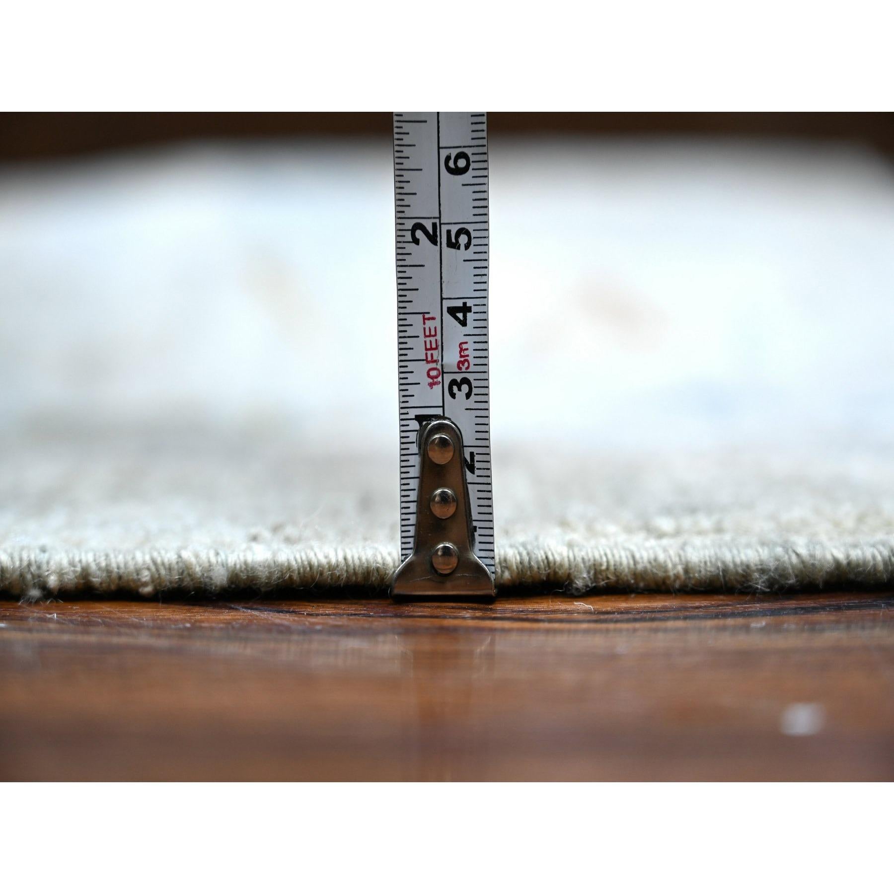 Alfombra Oriental Sólida Gris Anudada a Mano Lana Angora Afgana Oushak XL 12' x 15'10 en venta 4