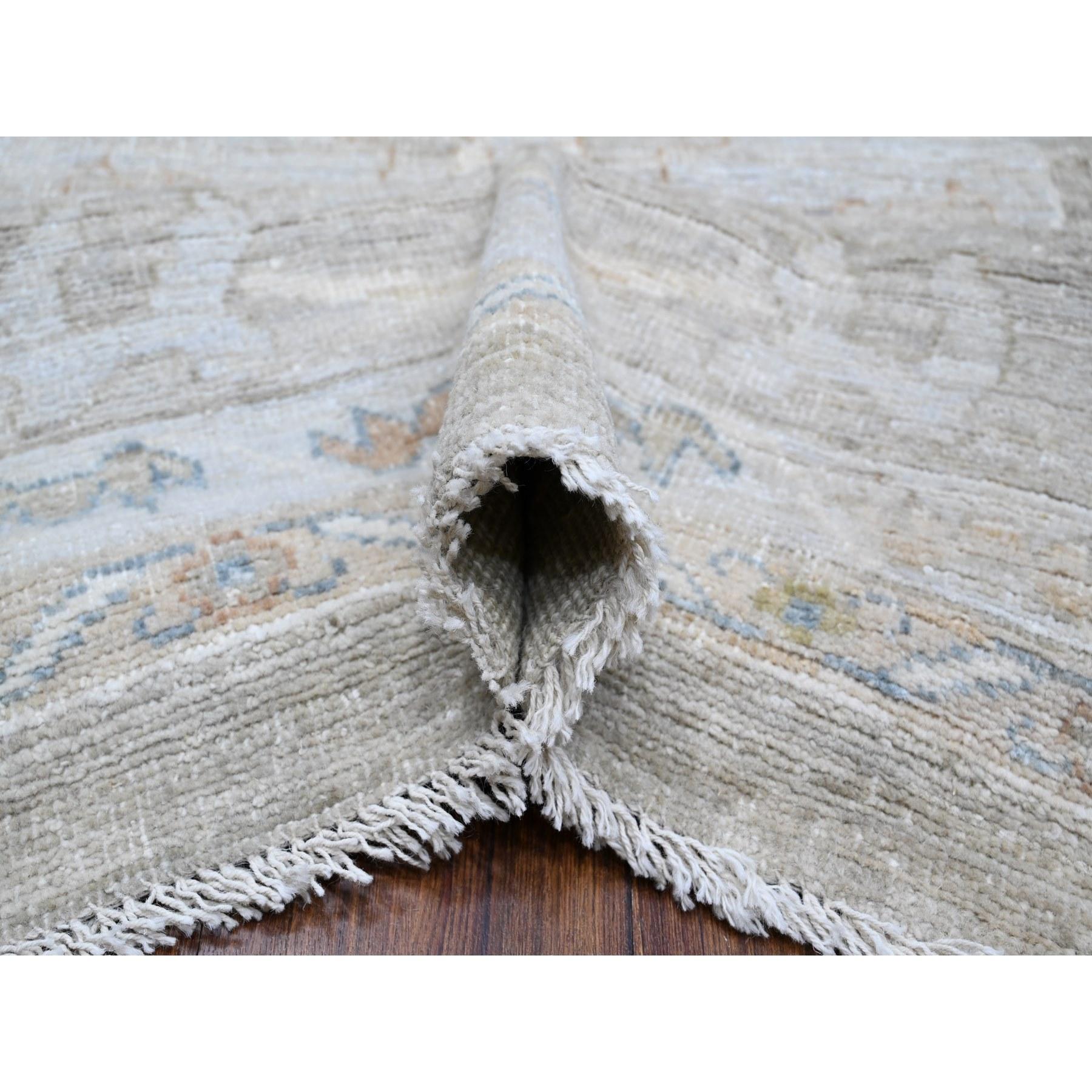 Alfombra Oriental Sólida Gris Anudada a Mano Lana Angora Afgana Oushak XL 12' x 15'10 en Nuevo estado para la venta en Carlstadt, NJ