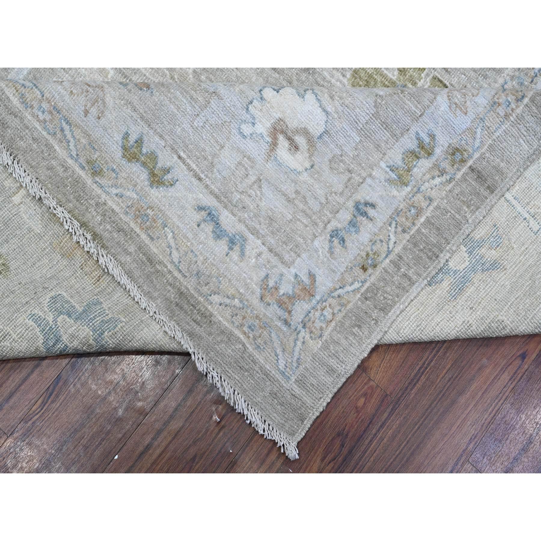 Alfombra Oriental Sólida Gris Anudada a Mano Lana Angora Afgana Oushak XL 12' x 15'10 Siglo XXI y contemporáneo en venta