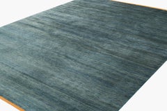 Solid Green Natural Dye Finer Knot Silk with Gold End Panels by Joseph Carini